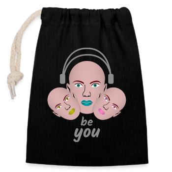 Be You Kissing Mouth Casque Cadeau - Sac cadeau en coton avec cordon (14 x 20 cm) - noir - Devant