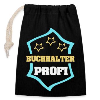 Accountant - Closable cotton gift bag (14x20cm) - black - Front