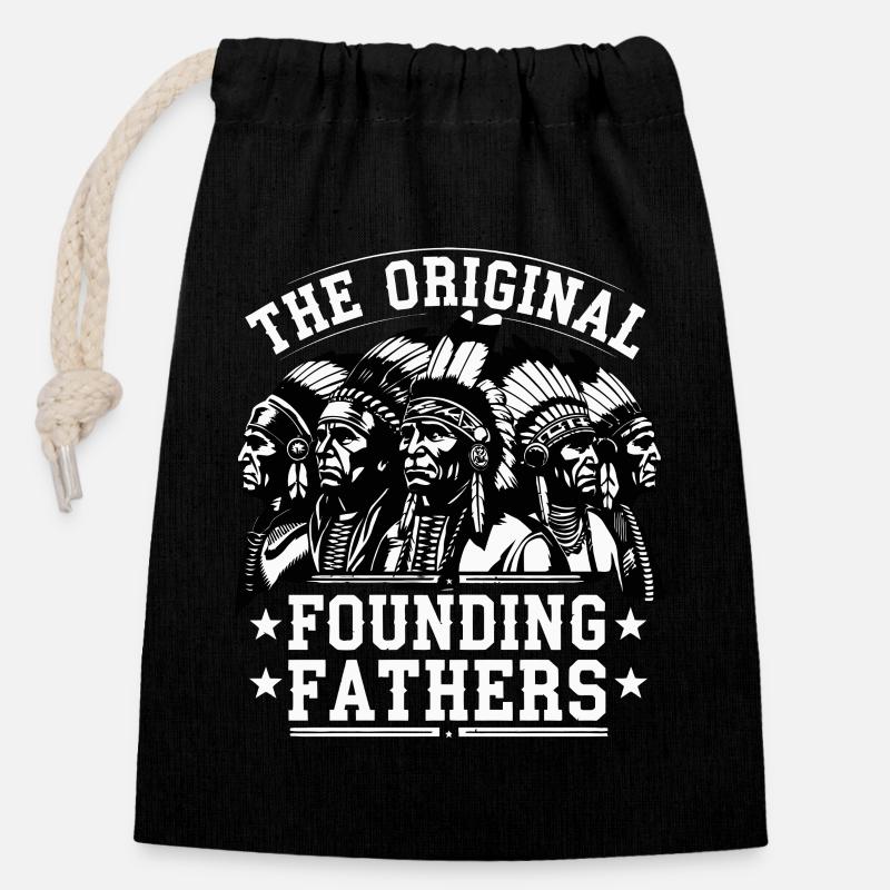 The Original Founding Fathers - Closable cotton gift bag (14x20cm) - black