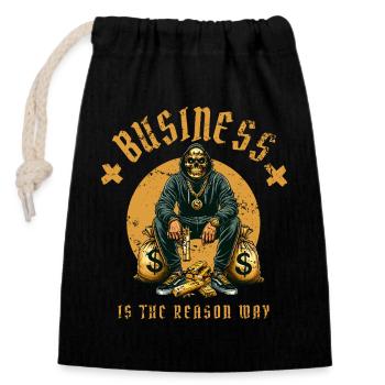 Vie de gangster - Sac cadeau en coton avec cordon (14 x 20 cm) - noir - Devant