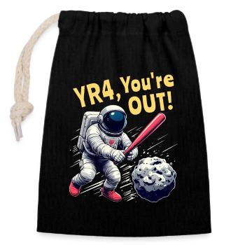 R4 Asteroid 2032 - Weltraum Verteidigung - Verschließbarer Geschenkbeutel aus Baumwolle (14x20cm) - Schwarz - Vorne