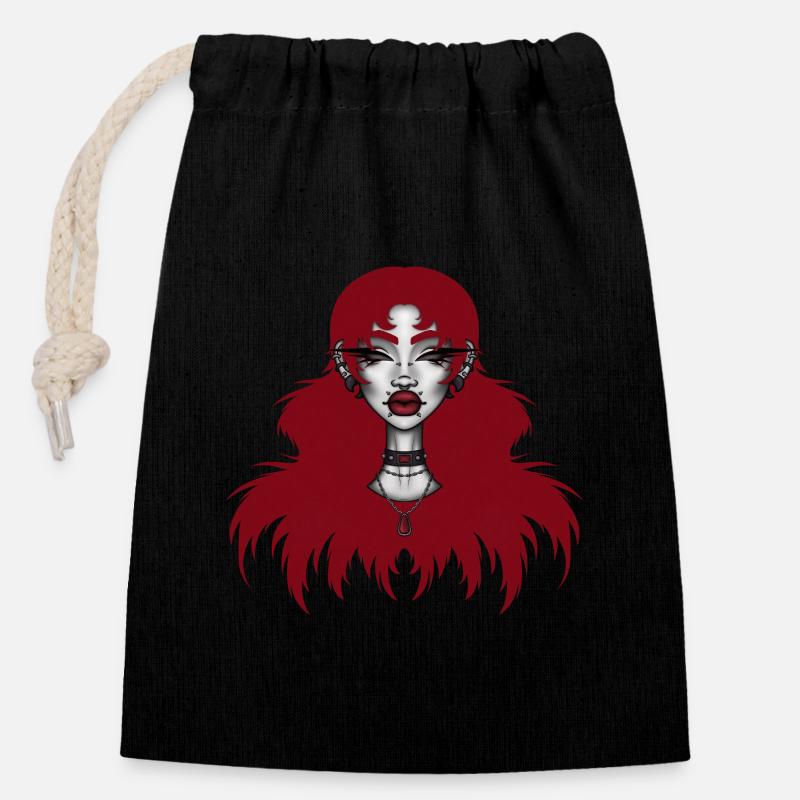 Cheryl - Closable cotton gift bag (14x20cm) - black