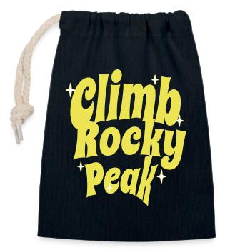 Climb Rocky Peak Motivationsdesign - Verschließbarer Geschenkbeutel aus Baumwolle (14x20cm) - Navy - Vorne