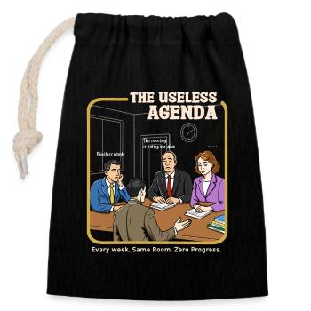 L’agenda inutile - Sac cadeau en coton avec cordon (14 x 20 cm) - noir - Devant