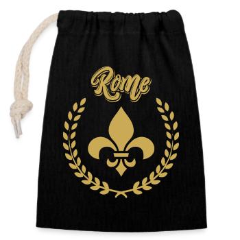 ROME Laurier Victoire - Sac cadeau en coton avec cordon (14 x 20 cm) - noir - Devant