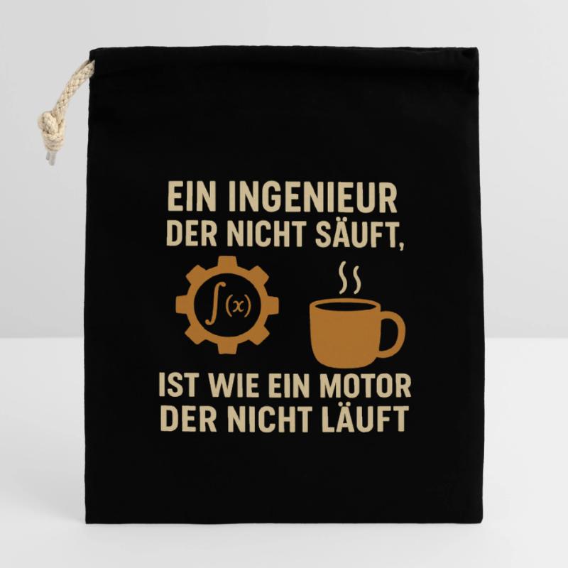 Ingénieur Humour Coffee Engine Sac cadeau en coton avec cordon (14 x 20 cm)