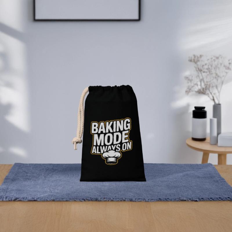 Mode de cuisson - Mode de cuisson toujours activé Sac cadeau en coton avec cordon (14 x 20 cm)