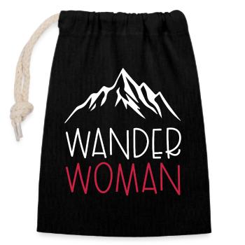 Wander Woman - Verschließbarer Geschenkbeutel aus Baumwolle (14x20cm) - Schwarz - Vorne