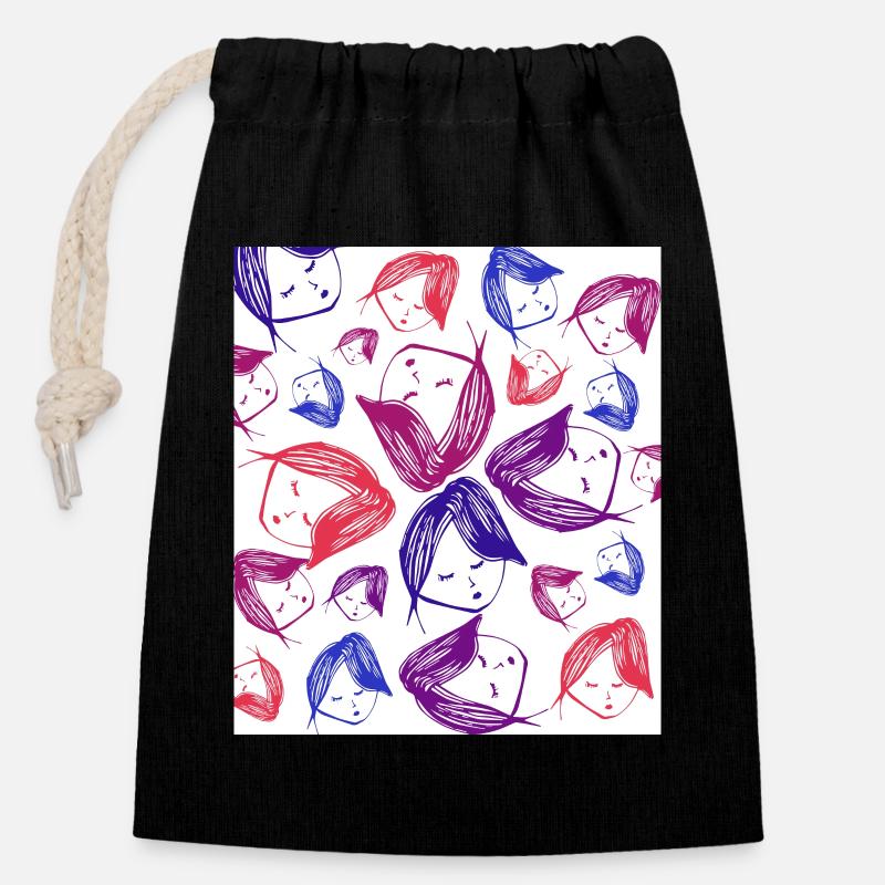 Repetitive Thinking Cycle Portrait - Closable cotton gift bag (14x20cm) - black