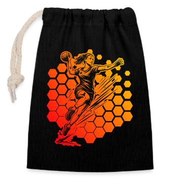 Handball parfait pour n’importe quel handball féminin - Sac cadeau en coton avec cordon (14 x 20 cm) - noir - Devant