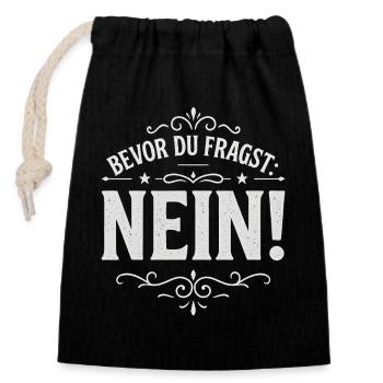 Before you ask: No - Closable cotton gift bag (14x20cm) - black - Front