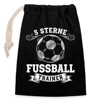 5 Star Trainer – Professionalism & Passion - Closable cotton gift bag (14x20cm) - black - Front