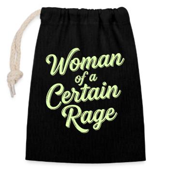 Woman of a Certain Rage Statement - Verschließbarer Geschenkbeutel aus Baumwolle (14x20cm) - Schwarz - Vorne