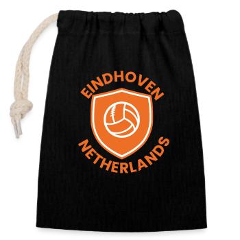Eindhoven Volleysköld - Closable cotton gift bag (14x20cm) - black - Front