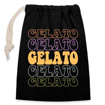 Gelato Eiskrem - Verschließbarer Geschenkbeutel aus Baumwolle (14x20cm) - Schwarz - Vorne