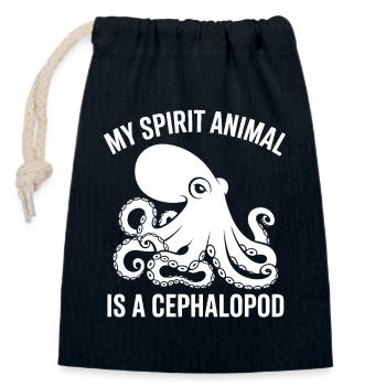 Spirit Tier Seelenwesen Oktopus - Verschließbarer Geschenkbeutel aus Baumwolle (14x20cm) - Navy - Vorne
