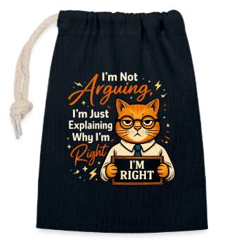 I'm always right, no reasoning - Closable cotton gift bag (14x20cm) - navy - Front