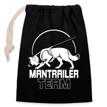 Border Collie Mantrailer Team Hundesport Hunde - Verschließbarer Geschenkbeutel aus Baumwolle (14x20cm) - Schwarz - Vorne
