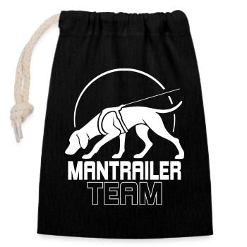 Vizsla Mantrailer Team Hundesport Hunde Wilsigns - Verschließbarer Geschenkbeutel aus Baumwolle (14x20cm) - Schwarz - Vorne