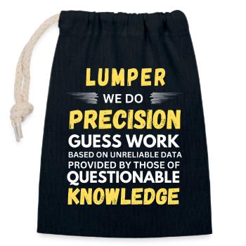 Lumper Precision Guess Work Funny Warehouse - Closable cotton gift bag (14x20cm) - navy - Front