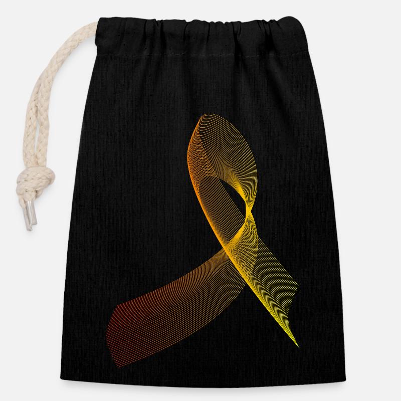 Cool, abstract and futuristic pattern - Closable cotton gift bag (14x20cm) - black