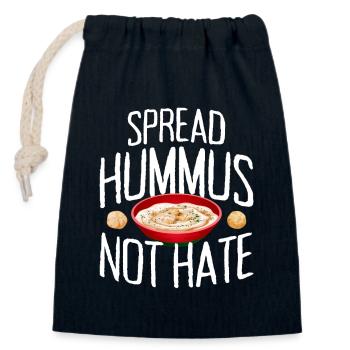 Spread Hummus Not Hate Vegan Gift For Vegans - Closable cotton gift bag (14x20cm) - navy - Front
