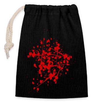 Sang d'Halloween - Sac cadeau en coton avec cordon (14 x 20 cm) - noir - Devant