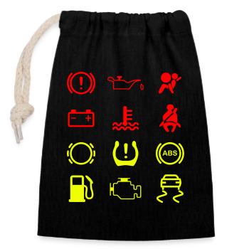 Voiture témoins résumé motif - Sac cadeau en coton avec cordon (14 x 20 cm) - noir - Devant