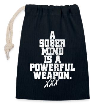 A Sober Mind Weapon Straight Edge Spruch Life XXX - Verschließbarer Geschenkbeutel aus Baumwolle (14x20cm) - Navy - Vorne