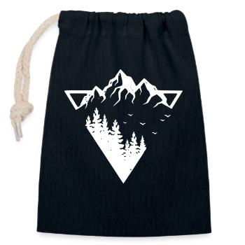 Mountains - Nature - Geometric - Closable cotton gift bag (14x20cm) - navy - Front