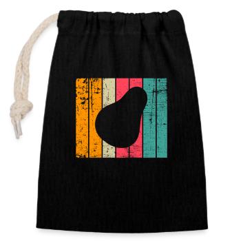 Avocado Vegan Lover Retro Veggie Diet Gift idea - Closable cotton gift bag (14x20cm) - black - Front