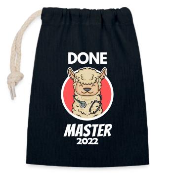 Done Master's Degree Gift - Closable cotton gift bag (14x20cm) - navy - Front