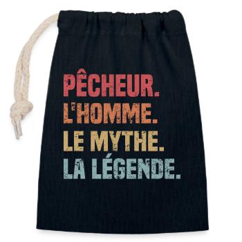 Pêcheur l'homme le mythe la Légende - Sac cadeau en coton avec cordon (14 x 20 cm) - bleu marine - Devant