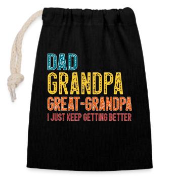 Dad Grandpa Great Grandpa Fathers Day - Verschließbarer Geschenkbeutel aus Baumwolle (14x20cm) - Schwarz - Vorne