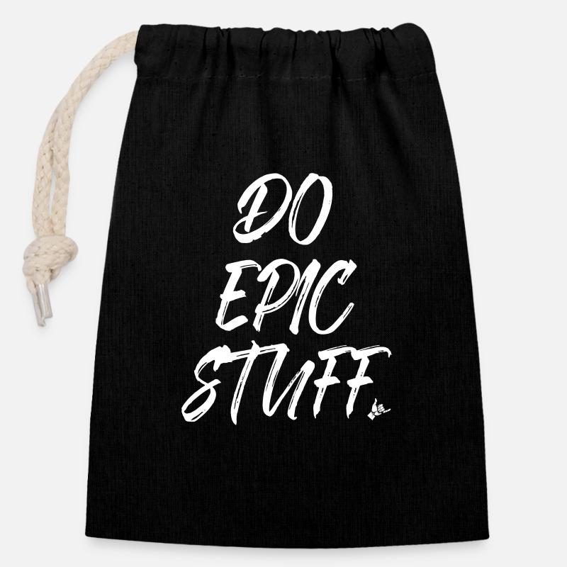 Do Epic Stuff Surfer Surfing Shaka Windsurfer Surf - Verschließbarer Geschenkbeutel aus Baumwolle (14x20cm) - Schwarz
