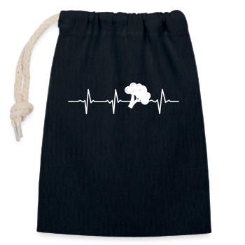 Broccoli Heartbeat Lover Retro Healthy Gift idea - Verschließbarer Geschenkbeutel aus Baumwolle (14x20cm) - Navy - Vorne