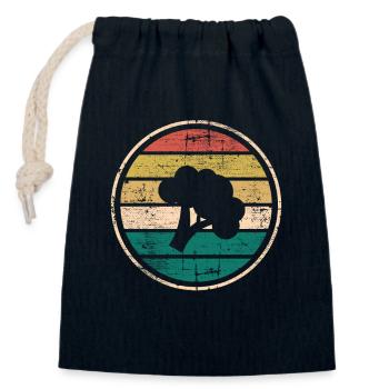 Broccoli Vegan Lover Retro Healthy Gift idea - Verschließbarer Geschenkbeutel aus Baumwolle (14x20cm) - Navy - Vorne