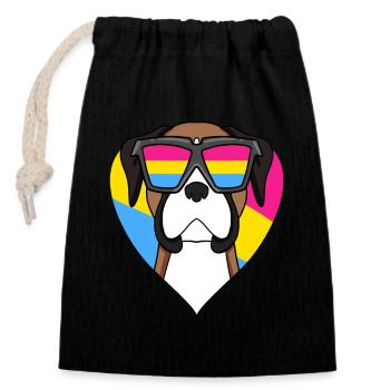 Pansexuell Deutscher Boxer Hund Geschenk - Verschließbarer Geschenkbeutel aus Baumwolle (14x20cm) - Schwarz - Vorne