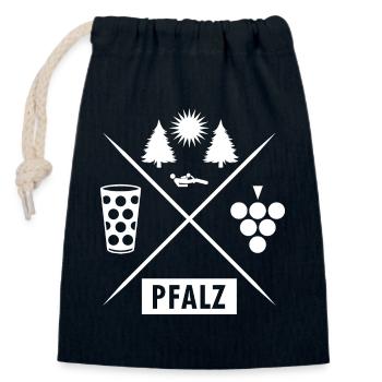Pfälzer Mundart - Verschließbarer Geschenkbeutel aus Baumwolle (14x20cm) - Navy - Vorne