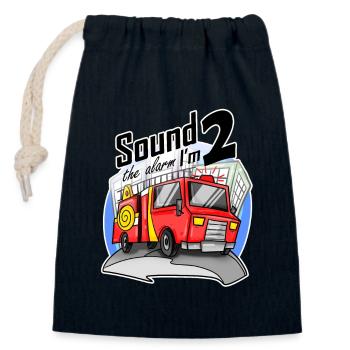 2 ans Jeune camion de pompiers voiture - Sac cadeau en coton avec cordon (14 x 20 cm) - bleu marine - Devant