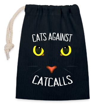 Cats Against Catcalls Katzen Catcalling Feministin - Verschließbarer Geschenkbeutel aus Baumwolle (14x20cm) - Navy - Vorne