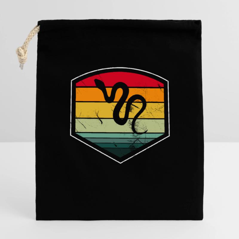 Snake Retro Reptile Python Gift idea Verschließbarer Geschenkbeutel aus Baumwolle (14x20cm)