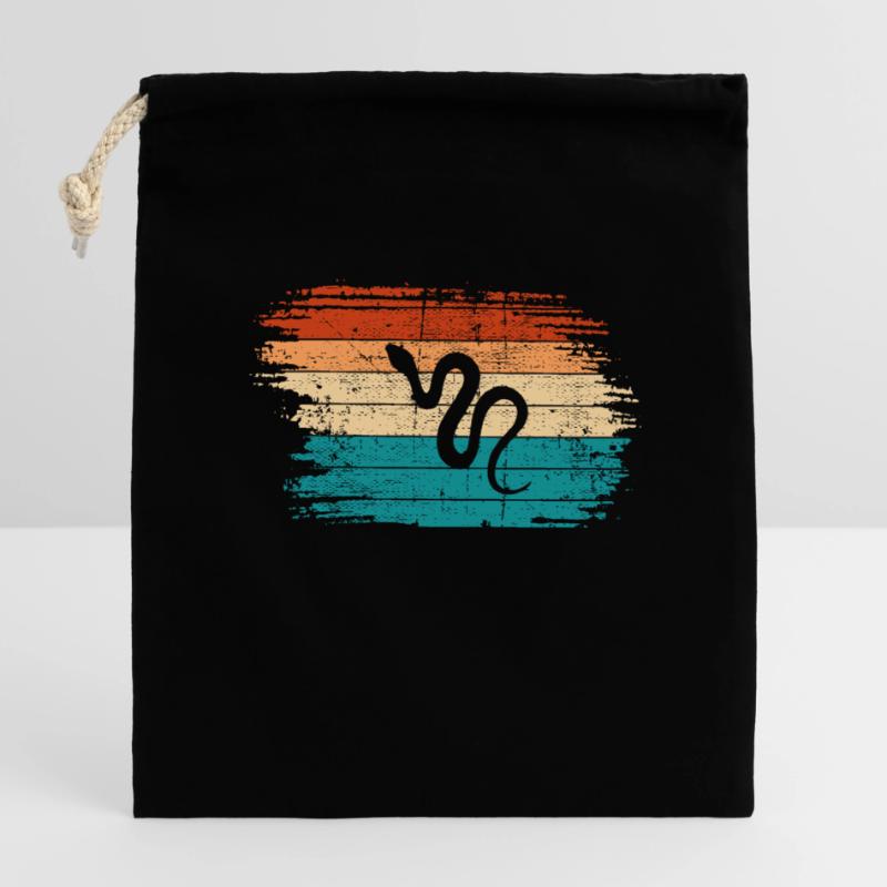 Snake Retro Reptile Python Gift idea Closable cotton gift bag (14x20cm)