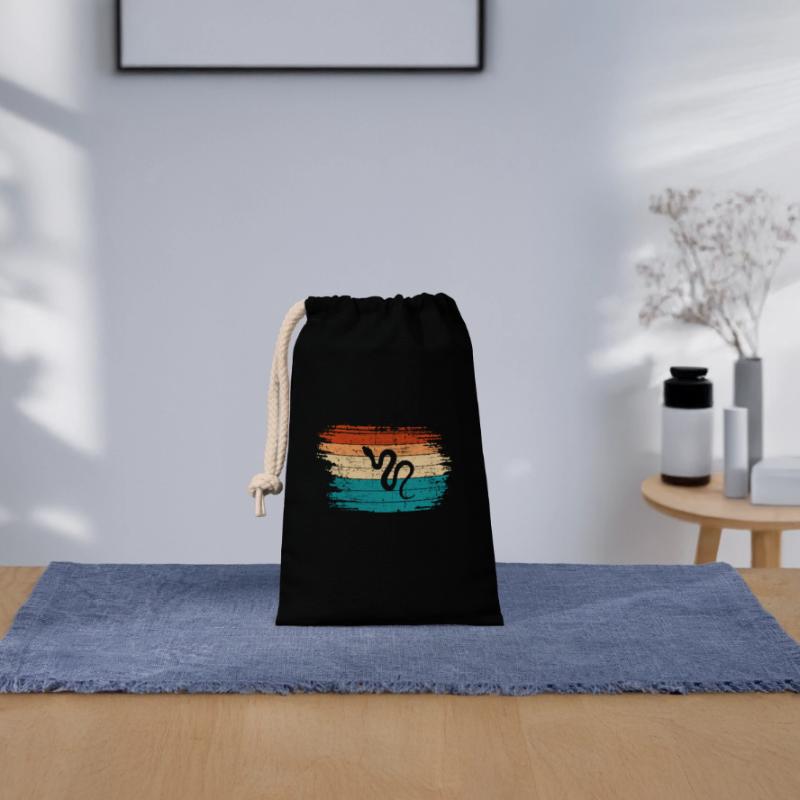 Snake Retro Reptile Python Gift idea Closable cotton gift bag (14x20cm)