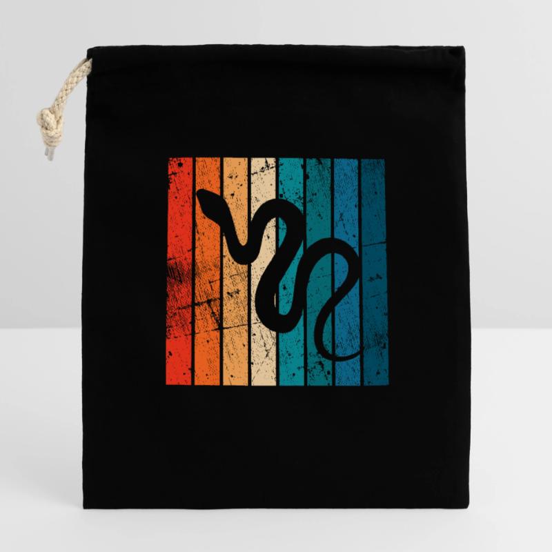 Snake Retro Reptile Python Gift idea Closable cotton gift bag (14x20cm)