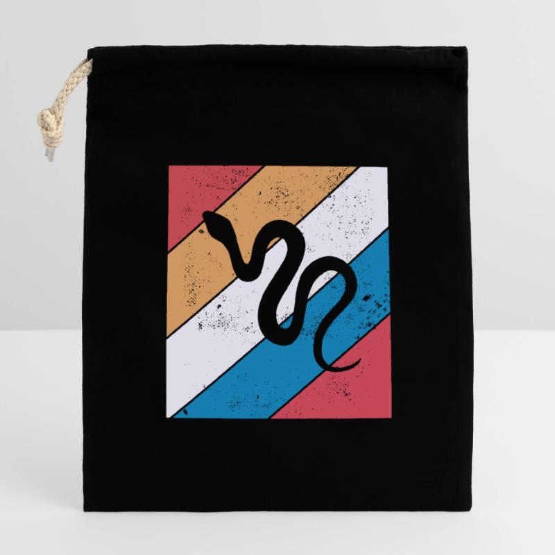 Snake Retro Reptile Python Gift idea Closable cotton gift bag (14x20cm)