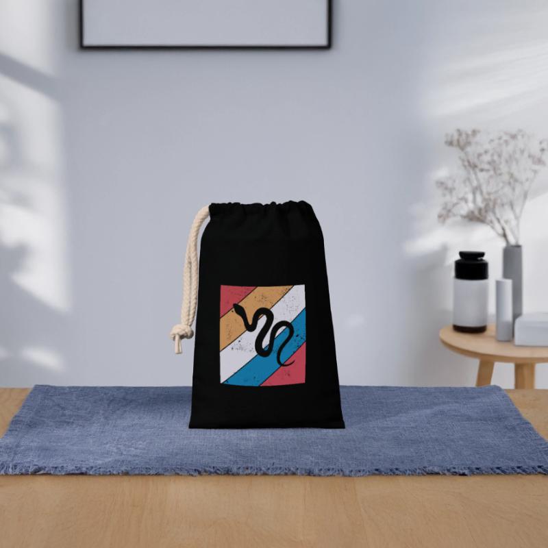 Snake Retro Reptile Python Gift idea Closable cotton gift bag (14x20cm)