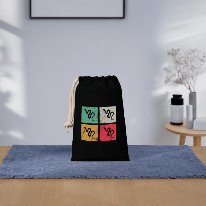 Snake Retro Reptile Python Gift idea Closable cotton gift bag (14x20cm)