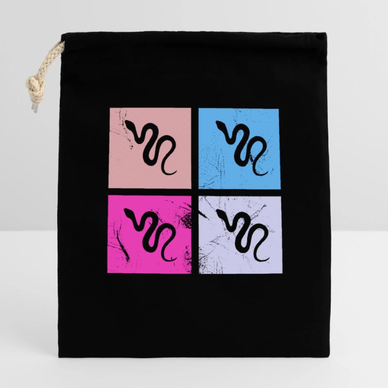 Snake Retro Reptile Python Gift idea Closable cotton gift bag (14x20cm)