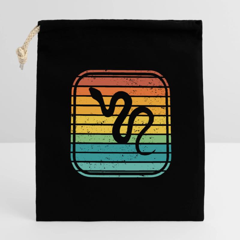 Snake Retro Reptile Python Gift idea Verschließbarer Geschenkbeutel aus Baumwolle (14x20cm)